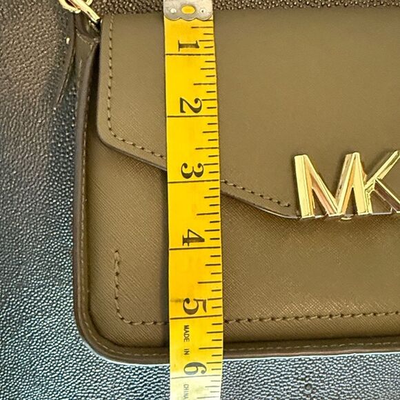 Michael Kors Olive Green  and Gold Logo Crossbody Bag - Picture 4 of 12